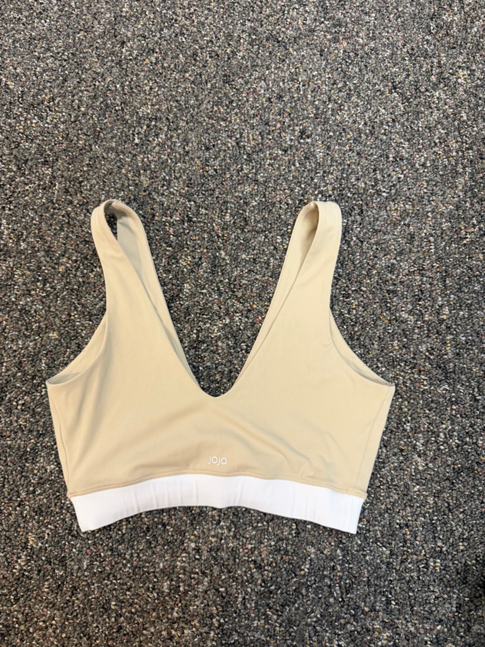 Joja Seamless Tan & White Sports Bra - Picture 3 of 5
